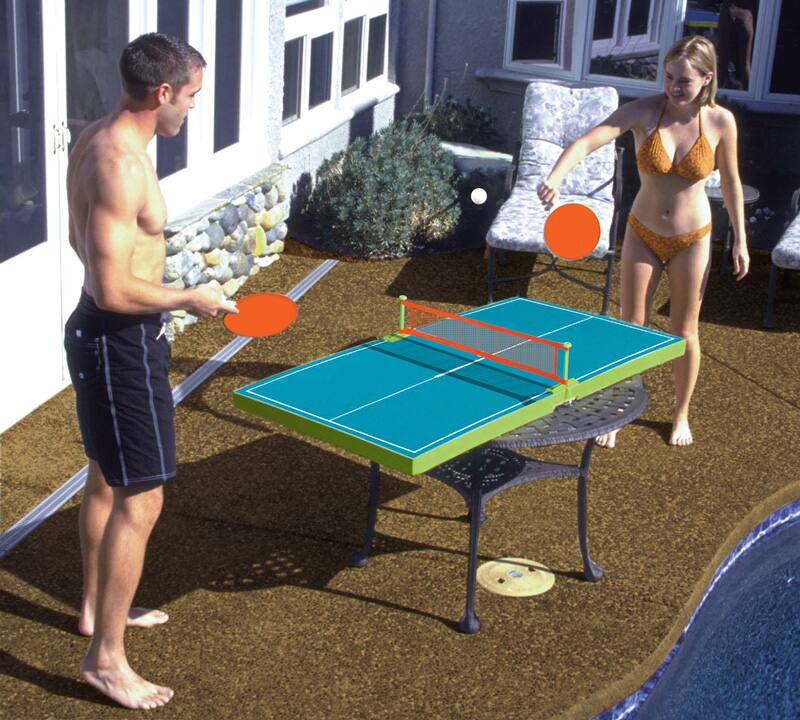 Alt View 2. Swim Central - 54" Blue and Orange Floating Ping-Pong Table Swimming Pool Game - Blue.