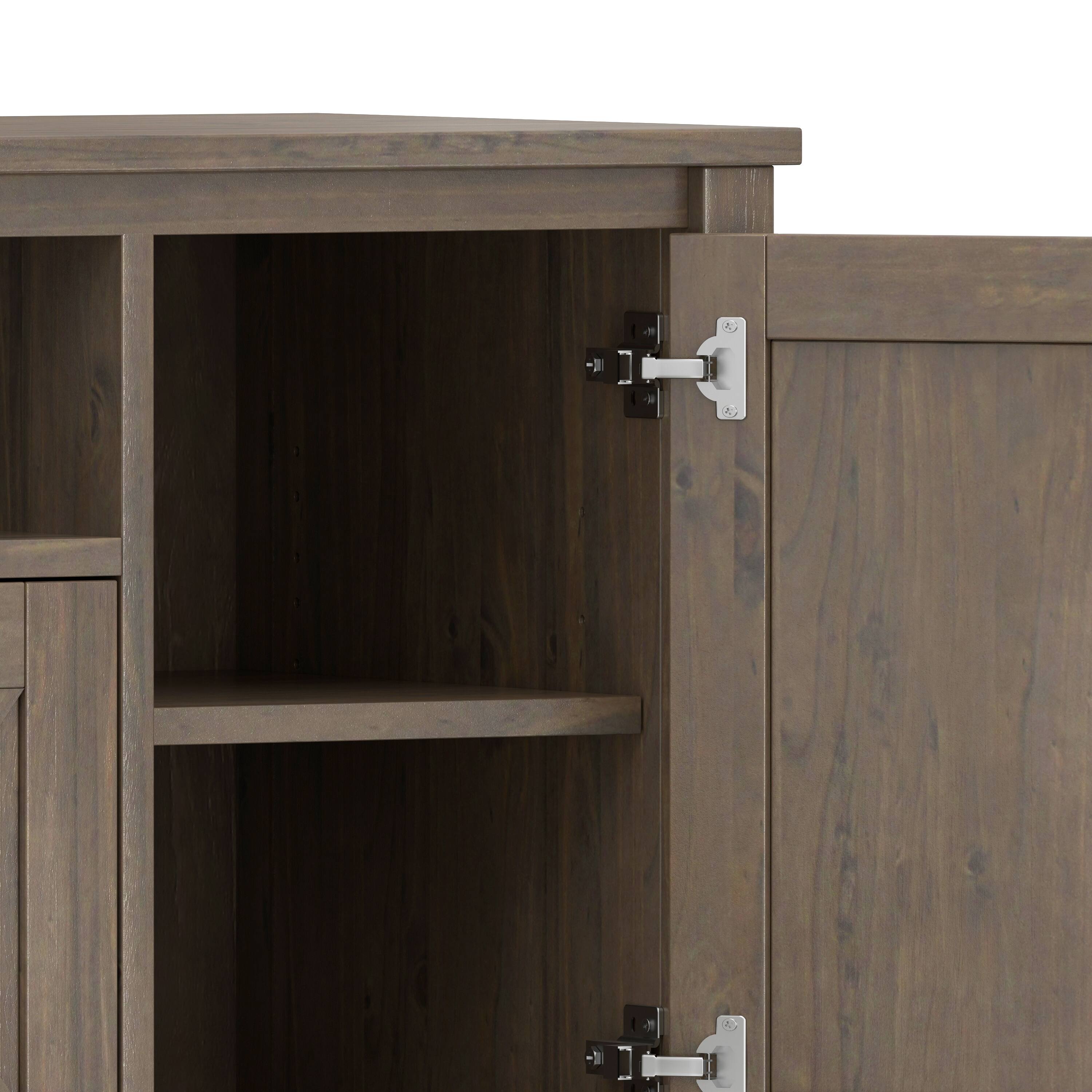 Alt View 2. Simpli Home - Ela SOLID WOOD 72 inch Wide Transitional TV Media Stand - Smoky Brown.