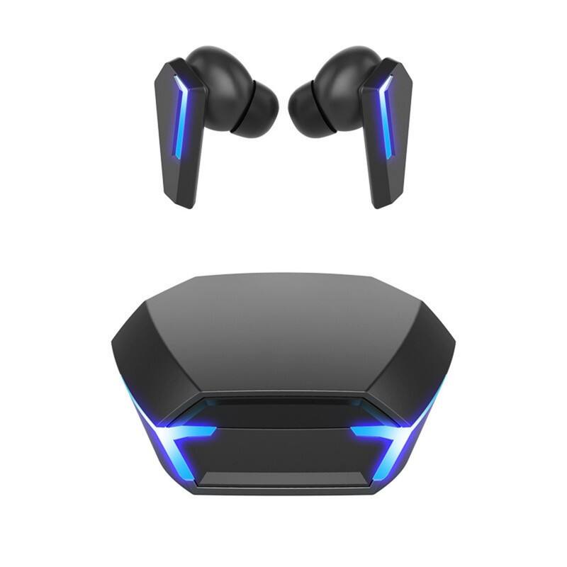 Front. RISOKEYS - Wireless Bluetooth Earbuds, 40H Battery, Noise Cancelling, Low Latency for Gaming for Gamers, Commuting, Sports - Black.