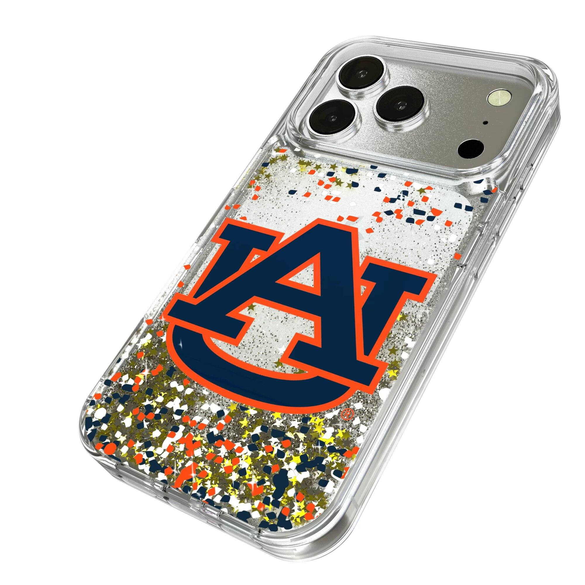 Alt View 1. Keyscaper - Auburn Tigers iPhone Glitter Confetti Design Case - 15 - Multicolor.