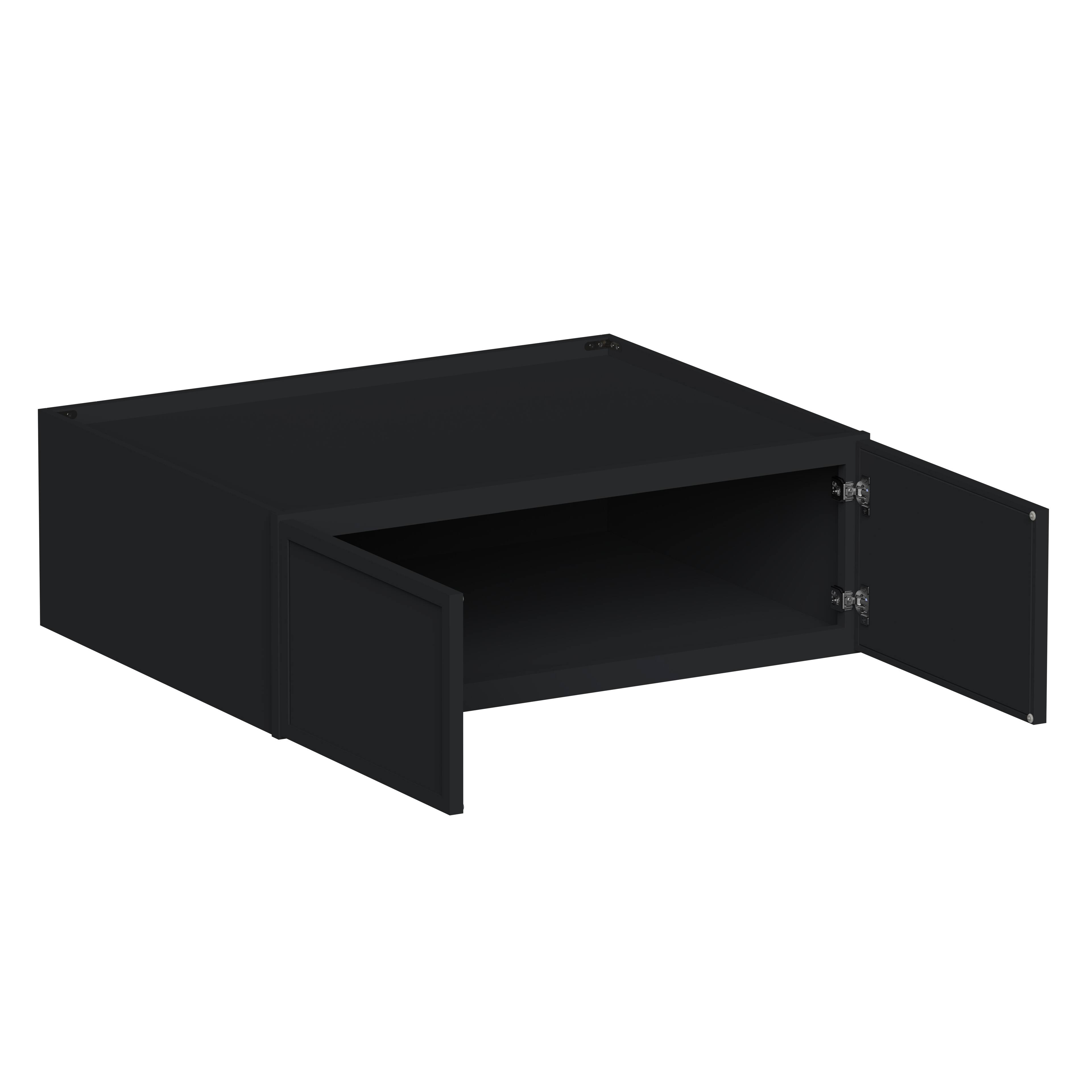 Angle. Boyel Living - 36-in W x 12-in H x 27-in D Shaker RTA Kitchen Deep Wall Cabinet with Soft-Close - Black.