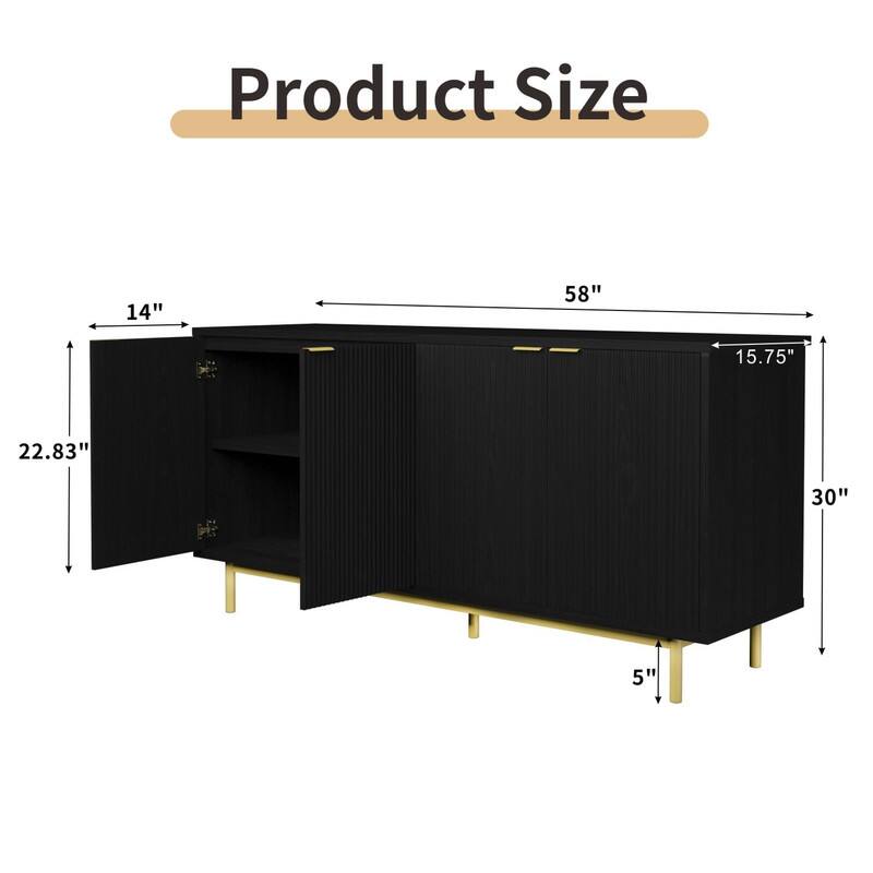 Product Size

- Width: 58"
- Height: 30"
- Depth: 15.75"
- Left Section Width: 14"
- Left Section Depth: 22.83"
- Leg Height: 5"