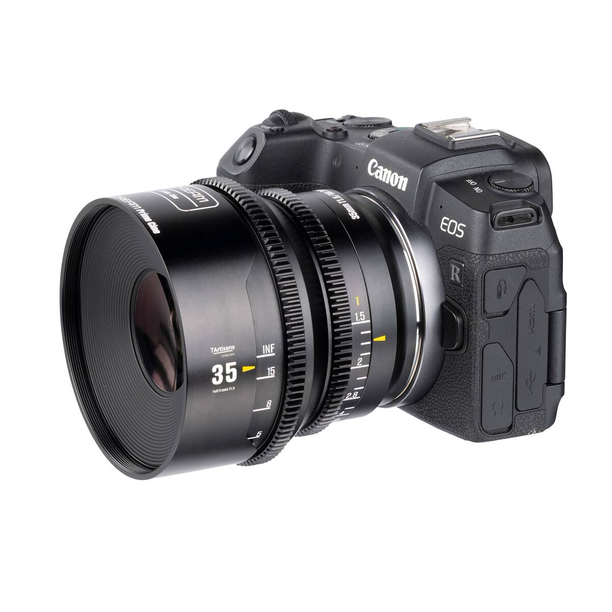 REAM Prime Cine  
cino REAM 7Artisans 35  
INF 15 8  
WW/ .5 Canon OFF NO T1. 35mm 203 R T 1.5 2 MIC 28  
MOM  
5