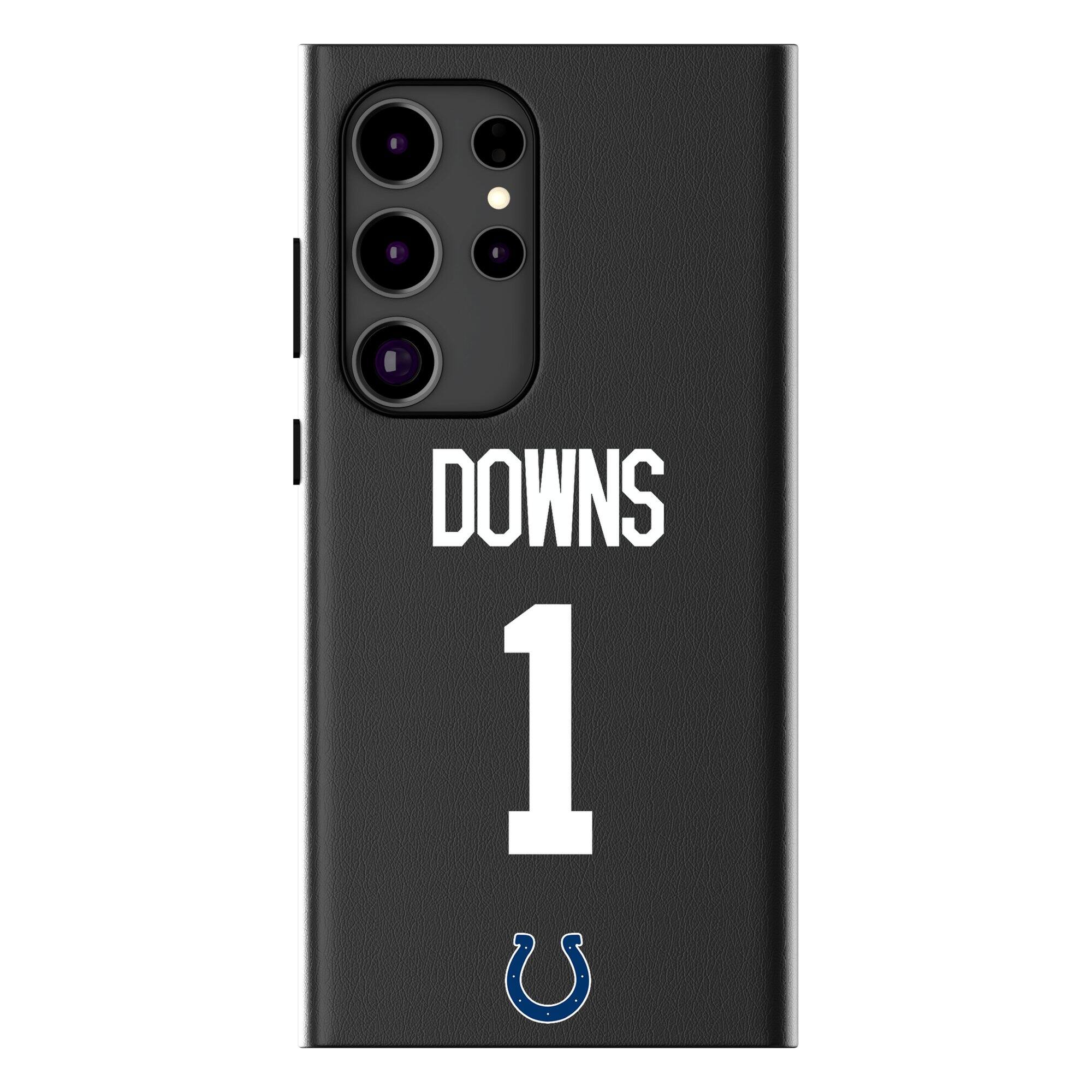 Front. Keyscaper - Josh Downs Black Indianapolis Colts Galaxy Magnetic Bump Case - S25 - Black.