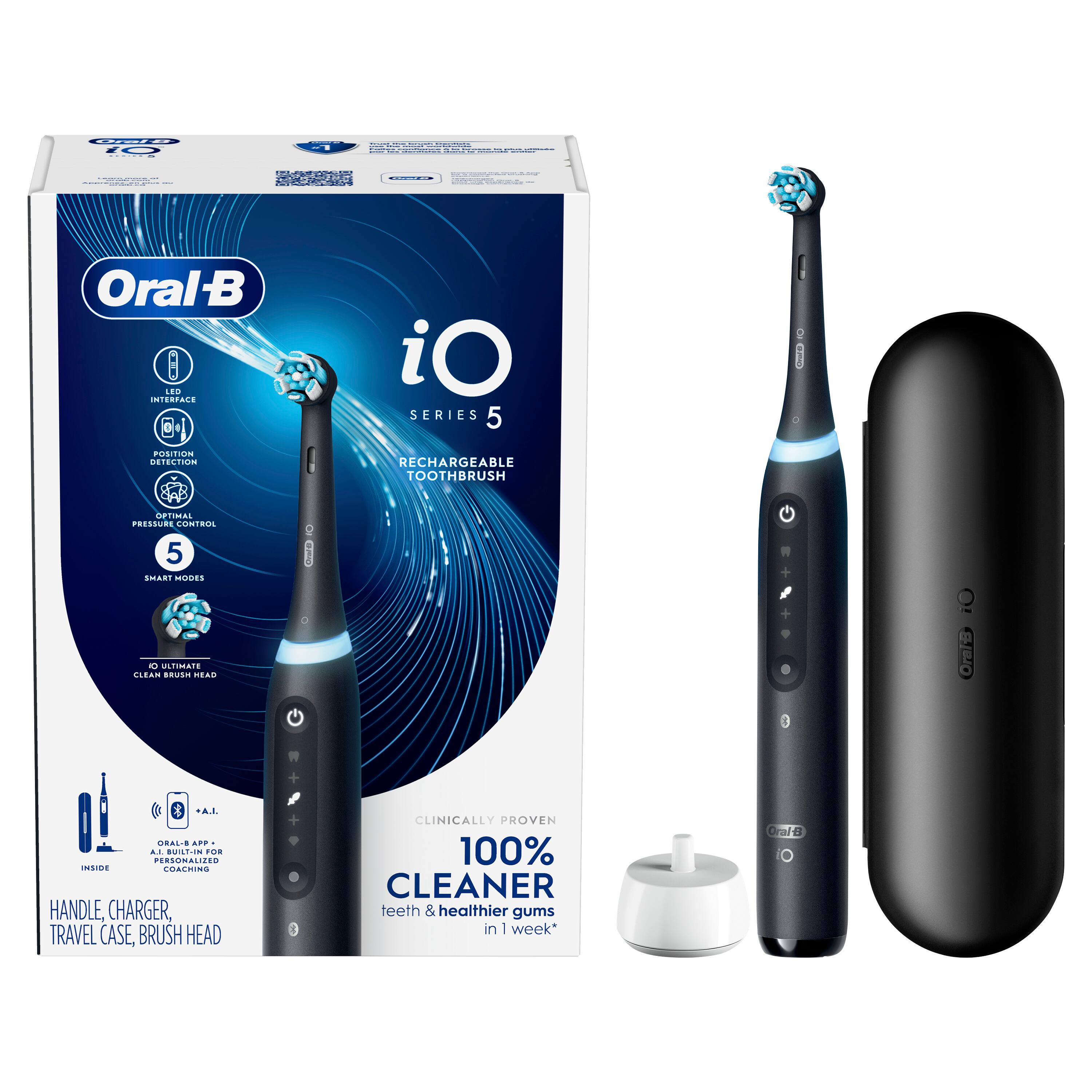 Alt View 13. Oral-B - iO Series 5 Rechargeable Electric Toothbrush w/Brush Head - Black.