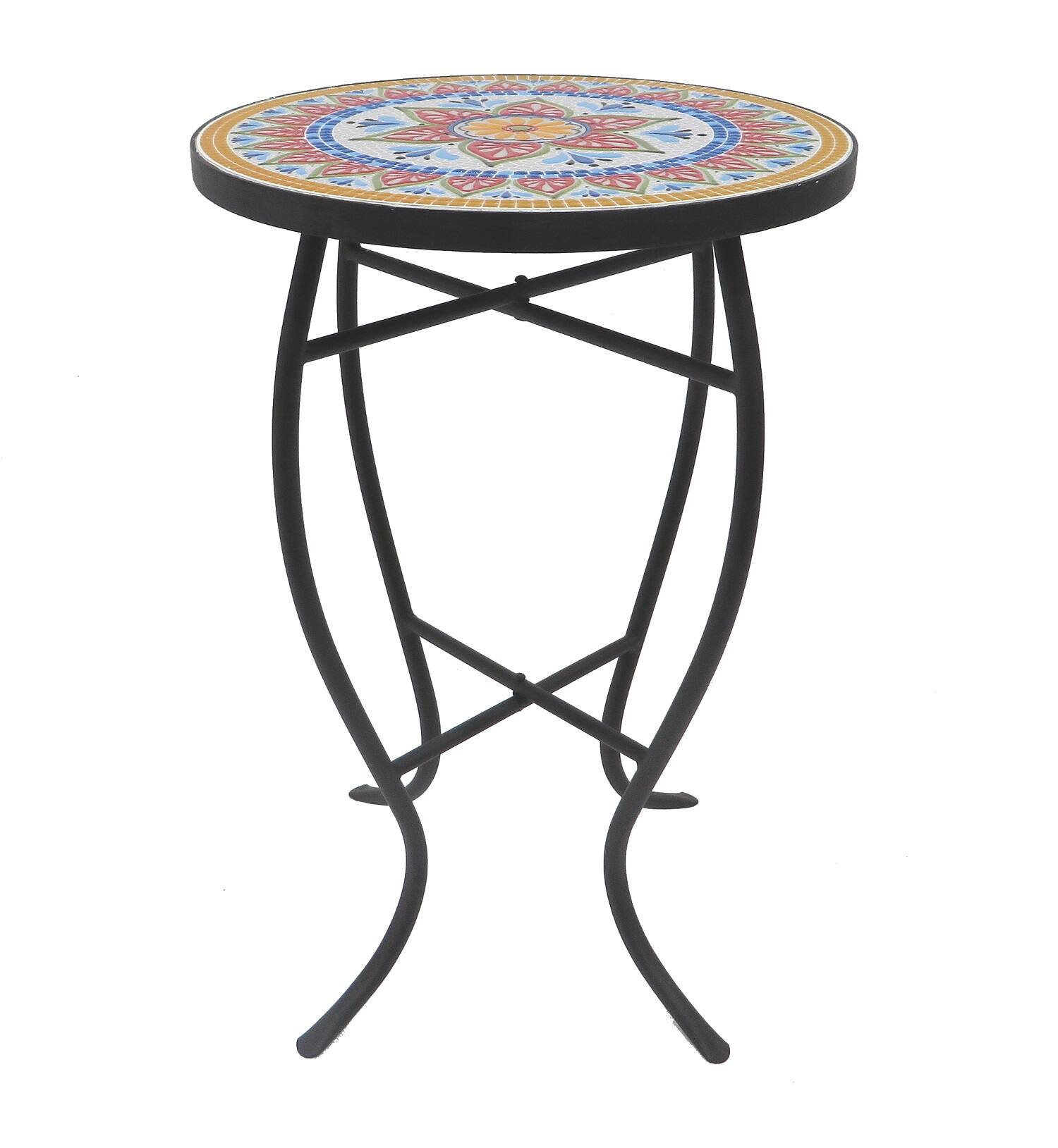Left. Jiallo - Mosaic Art Collection Classic Accent Table - Multi colors.