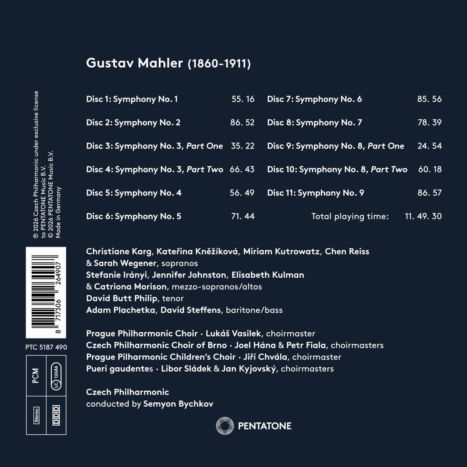 Czech Philharmonic Gustav Mahler: Symphonies 1–9 COMPACT DISCS [CD Czech Philharmonic Gustav Mahler: Symphonies 1–9 COMPACT DISCS [CD