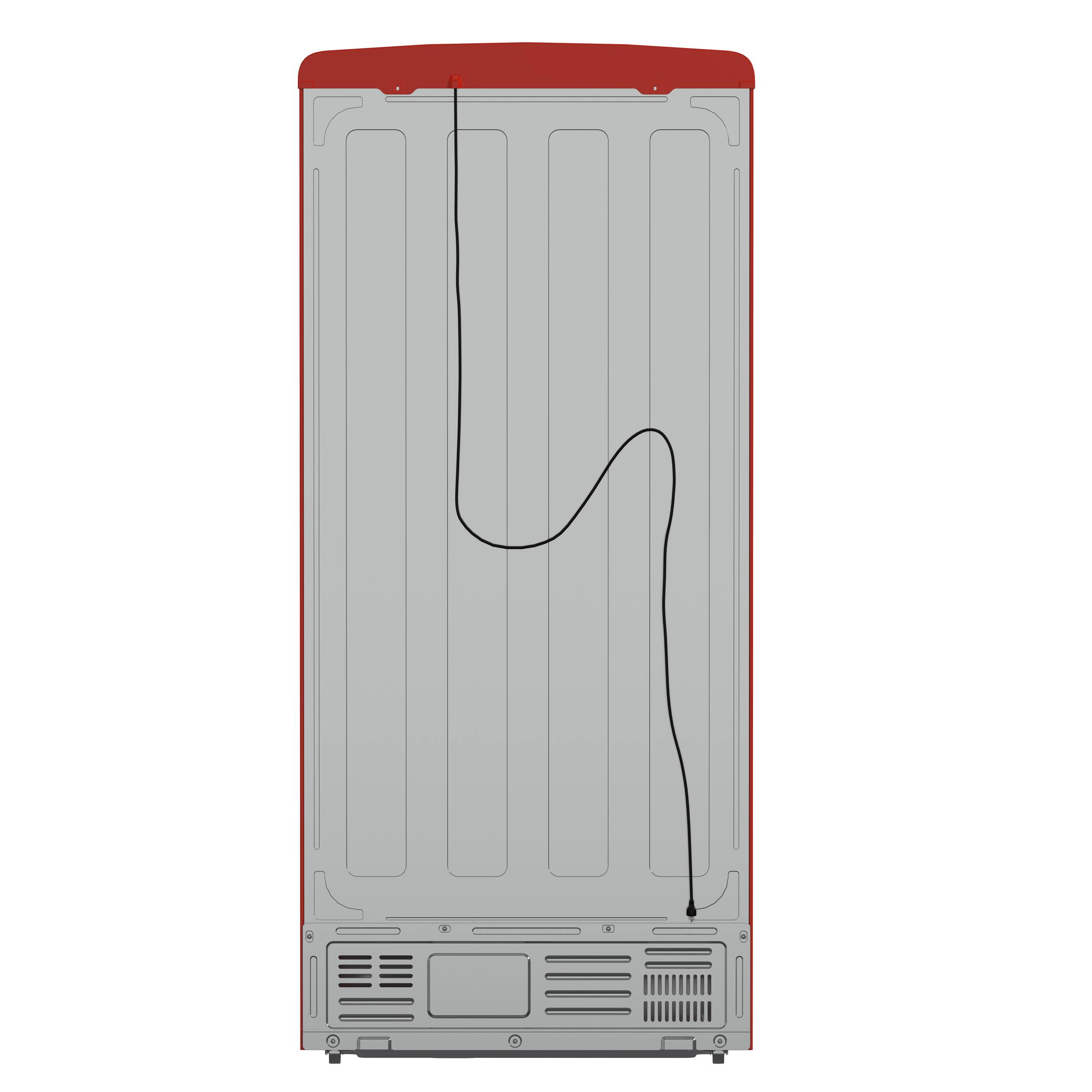 Back. Forno Appliances - Luigi 18 Cu. Ft. French Door Refrigerator with Handle-free Design - Red.