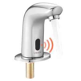 Touchless Bathroom Sink Faucet, Automatic Motion Sensor Restroom Toilet Faucet Cold Water with Hole Cover Plate