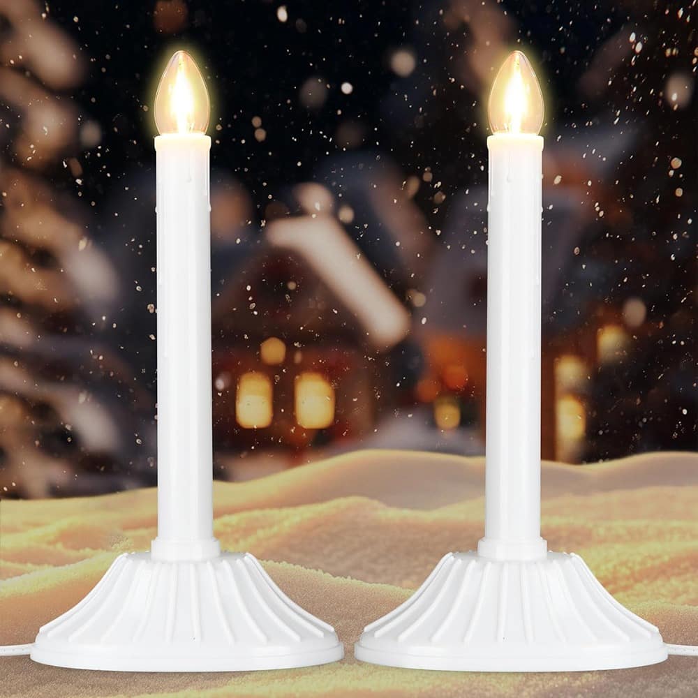 RTMB - “2-Pack Electric Window Candles, Ivory, C7 Clear Bulbs, Plug-In”