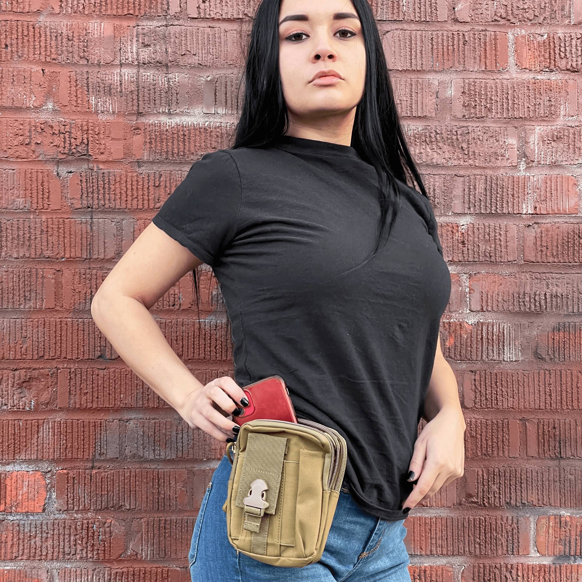 Alt View 2. JupiterGear - Tactical MOLLE Military Pouch Waist Bag for Hiking, Running and Outdoor Activities - Khaki.