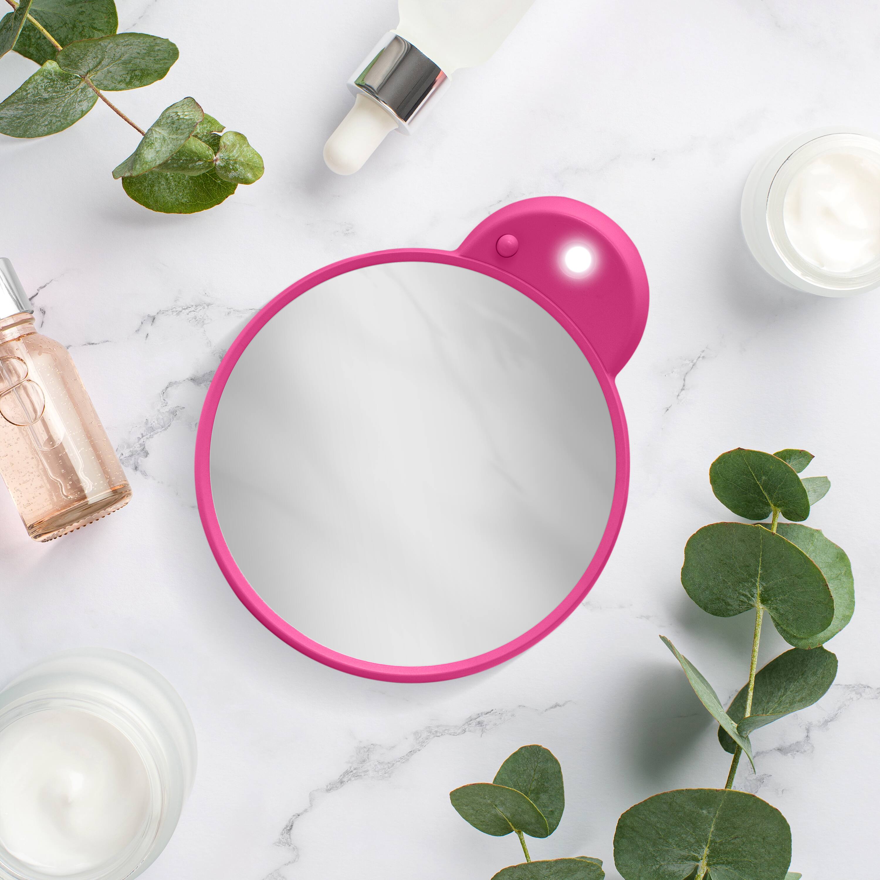 Alt View 2. Zadro - LED Lighted Compact Mirror with 10X Magnification and Suction Cups for Easy Mounting - Pink.