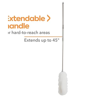 Extendable handle  
for hard-to-reach areas  
Extends up to 45"