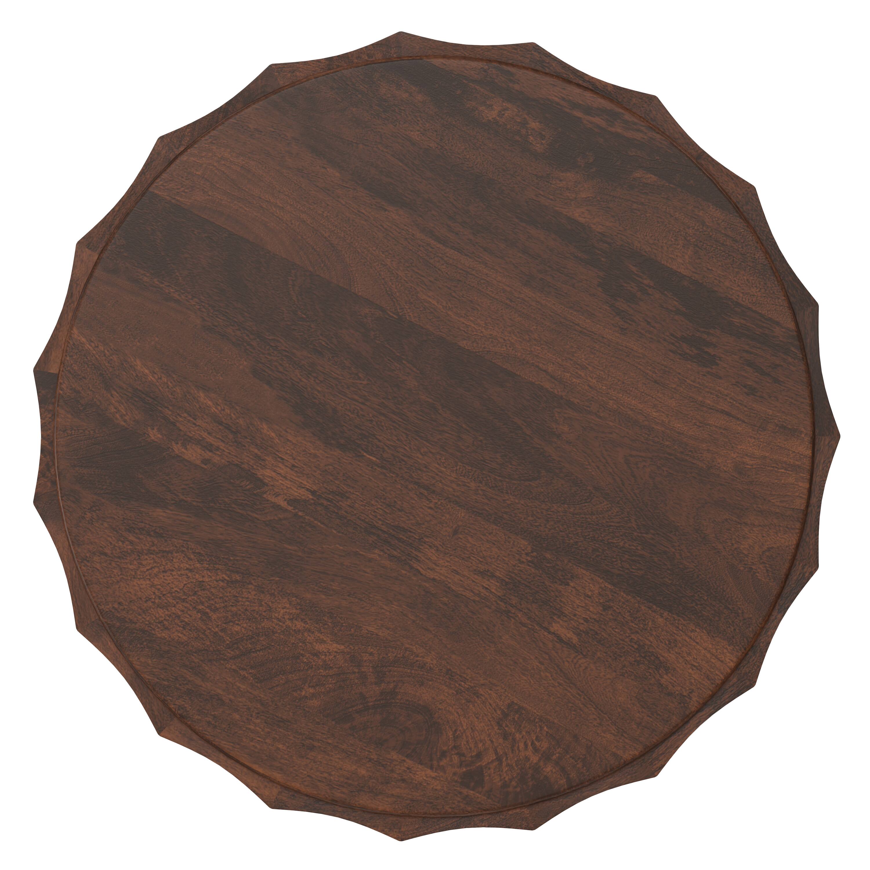 Alt View 2. Simpli Home - Trenton SOLID MANGO WOOD 32 inch Wide Round Contemporary Coffee Table in Walnut Brown, Fully Assembled - Walnut Brown.