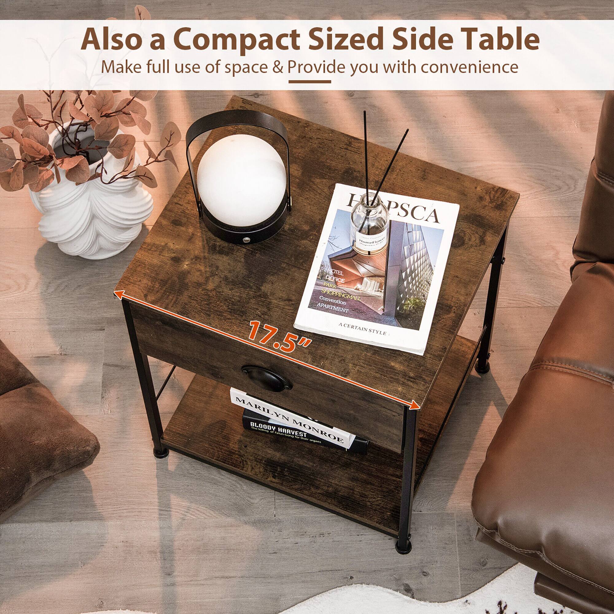 Also a Compact Sized Side Table! Make full use of space & provide you with convenience.
