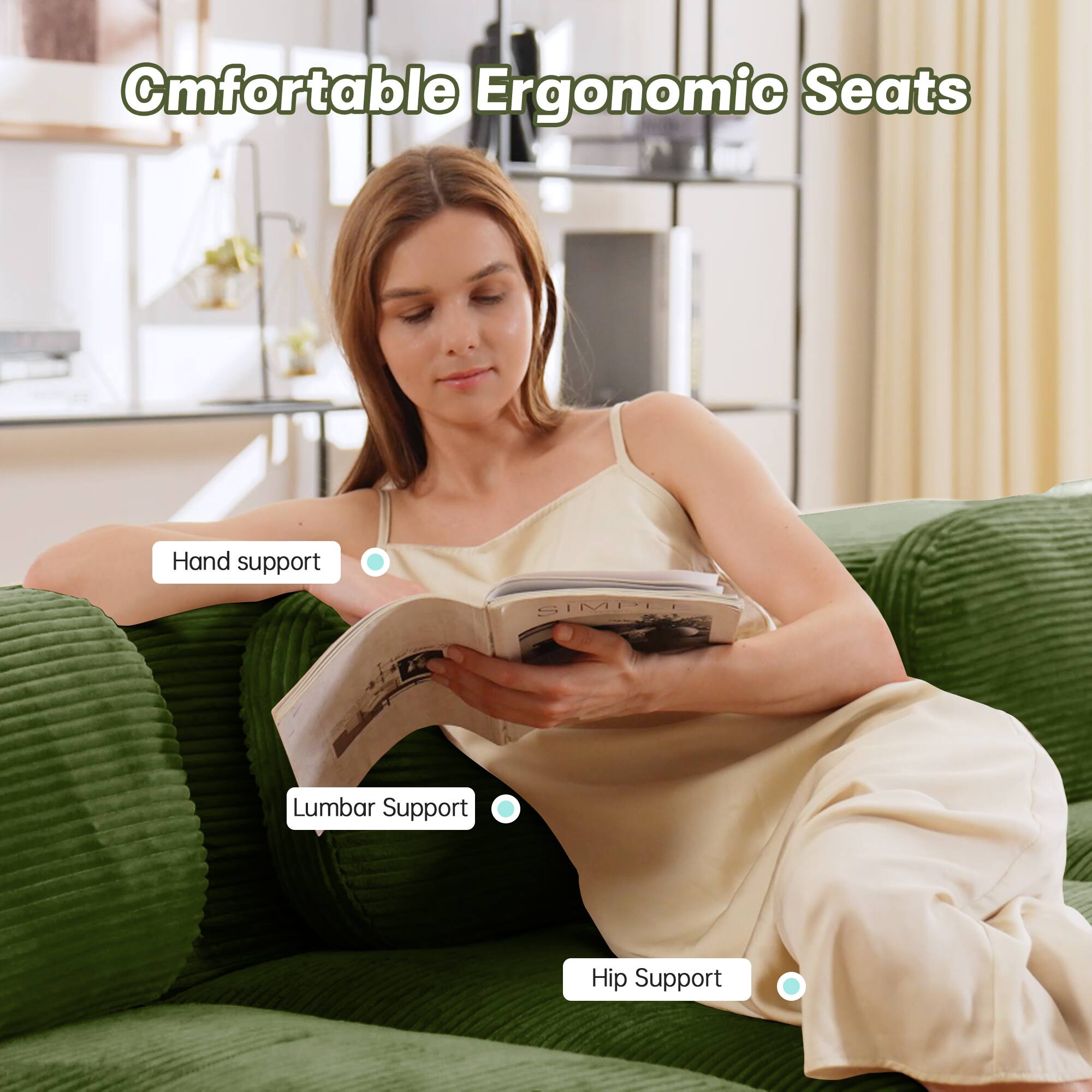 Comfortable Ergonomic Seats

- Hand support
- Lumbar Support
- Hip Support