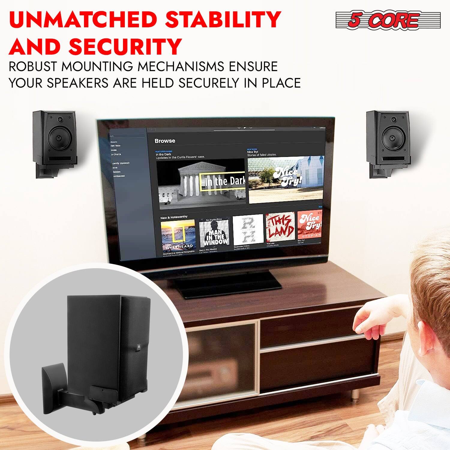 UNMATCHED STABILITY AND SECURITY: ROBUST MOUNTING MECHANISMS ENSURE YOUR SPEAKERS ARE HELD SECURELY IN PLACE.