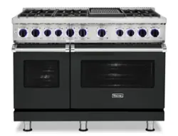 Viking - 48"W./24"D. Dual Fuel Sealed Burner Range-6 Burners/Griddle-Antique Bronze-LP - Antique Bronze - Front_Zoom