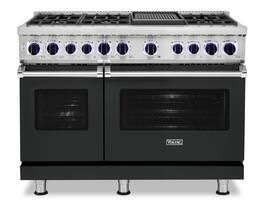 Viking - 48"W./24"D. Dual Fuel Sealed Burner Range-6 Burners/Griddle - Antique Bronze