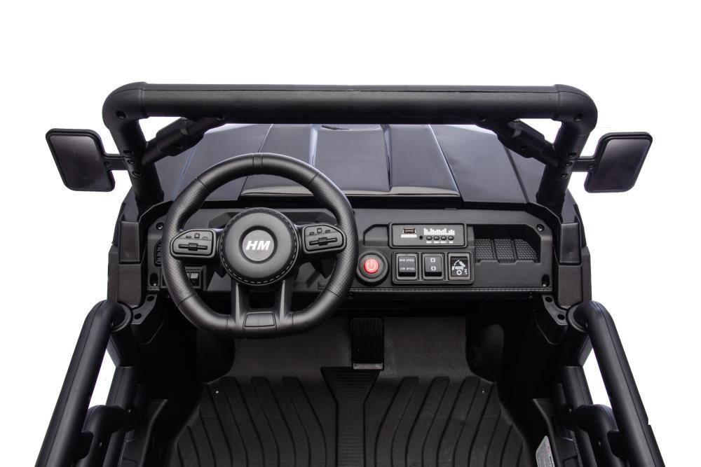 Alt View 3. BreeBe - 24V 2-Seater Kids Ride On Dump Truck, 4WD 6-Wheel w/ Remote, Electric Dump Bed, Toy Shovel, LED Lights, Music, Ages 3+ - Black.