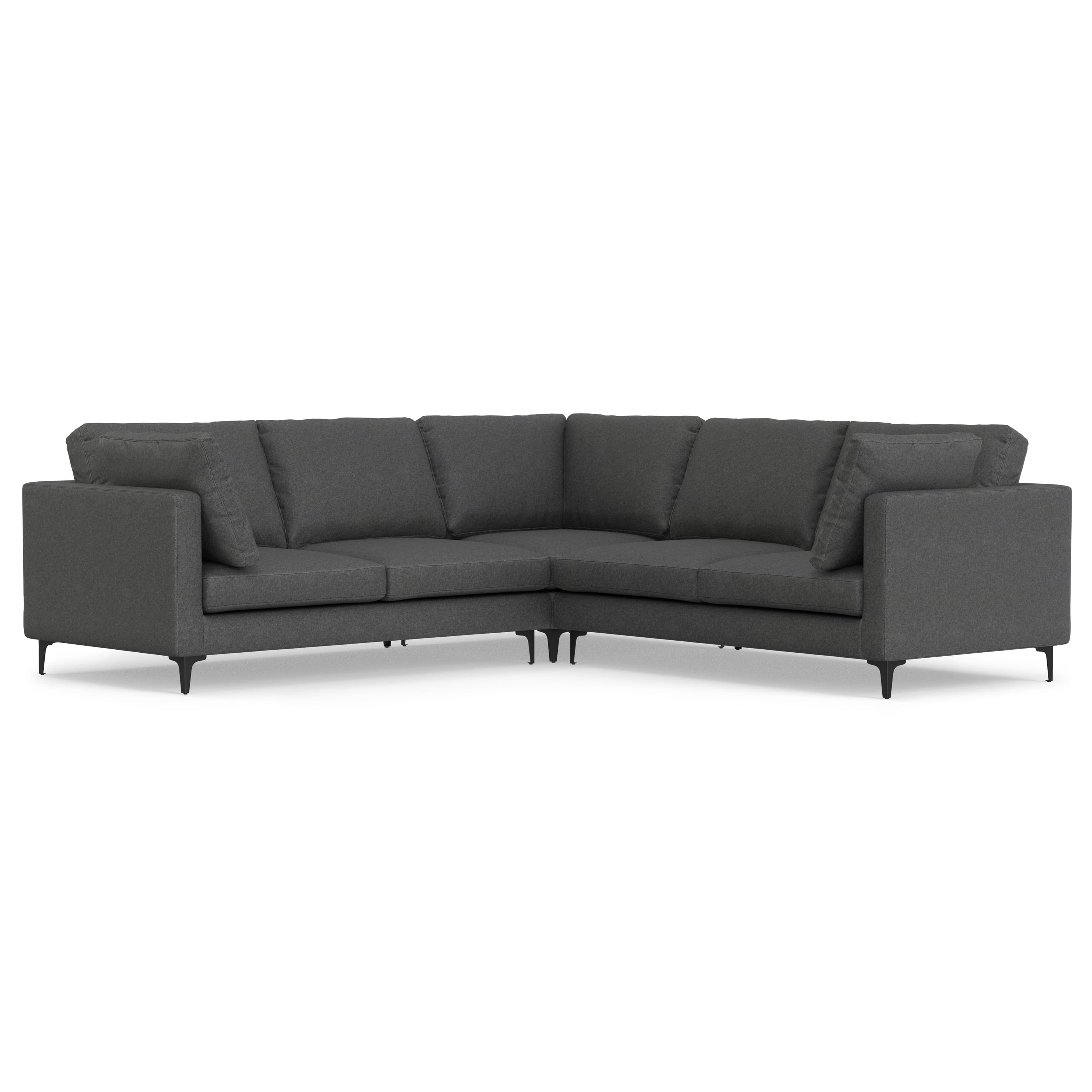 Simpli Home - Ava Corner Sectional in Tightly Woven Performance Fabric - Pebble Grey