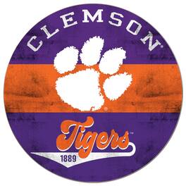 Jardine - Clemson Tigers 20'' x 20'' Retro Logo Circle Sign - Orange
