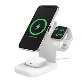 OtterBox - Otter Box 3-In-1 Charging Station With MagSafe, MagSafe 15 W, Apple Watch 5W, AirPods 5W | Color: White - White