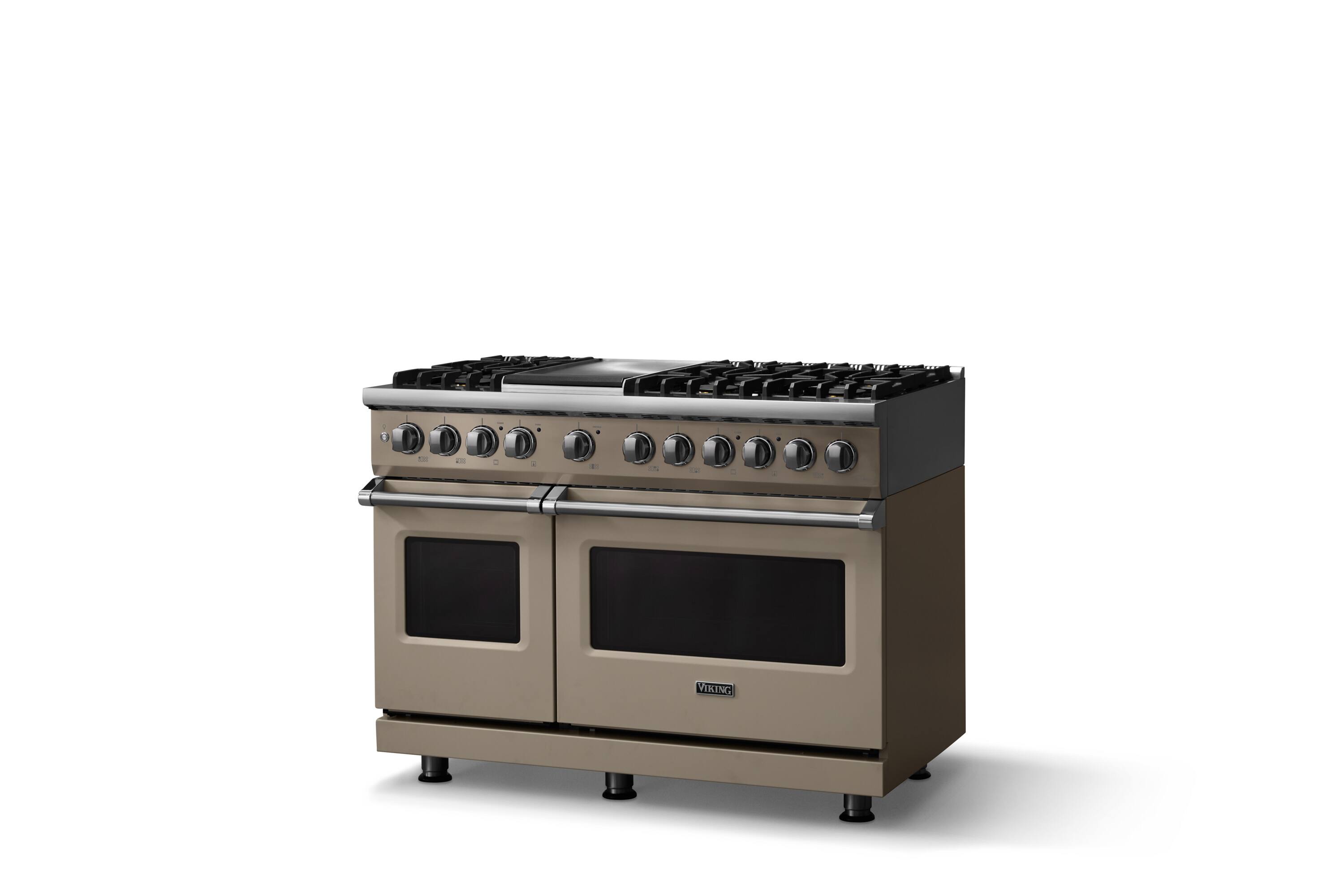 Angle. Viking - 48"W. 6 Burner Pro 5 Series 7.3 Cu. Ft. Freestanding Sealed Dual Fuel Convection Range/Griddle - Nantucket.