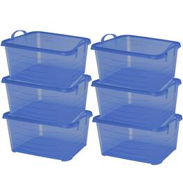 Life Story - 55 Quart Stackable Storage Bin, Light Duty Container, 6 Pack - Blue
