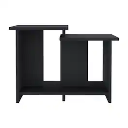 TuHome - Weman 23.6" W Coffee Table With Open Shelf Living Room, Home Office Storage - Black