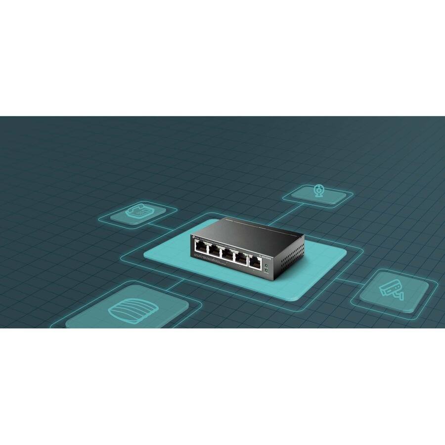 Alt View 7. TP-Link - TP-Link TL-SG105PE - 5-Port Gigabit Easy Smart Switch with 4-Port PoE+ - 4 PoE+ Port @65W - Easy Smart - Plug & Play - Unknown.