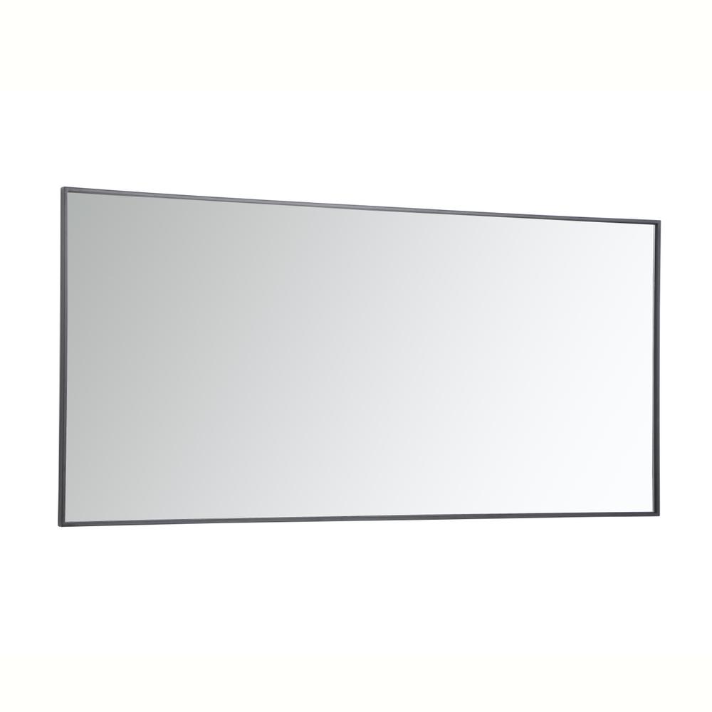 Alt View 2. Elegant Decor - Metal frame rectangle mirror 30 inch in Black - Black.