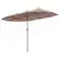 Front. Costway - 13 FT Large Patio Umbrella with LED Solar Lights Crank Handle 12 Heavy-Duty Ribs - Brown.