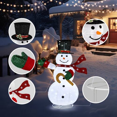 Alt View 4. Winado - 4FT Christmas Pop-Up Snowman with Top Hat, Scarf, Lights for Xmas Indoor Outdoor Yard Holiday Lawn Party Decorations - Multicolor.