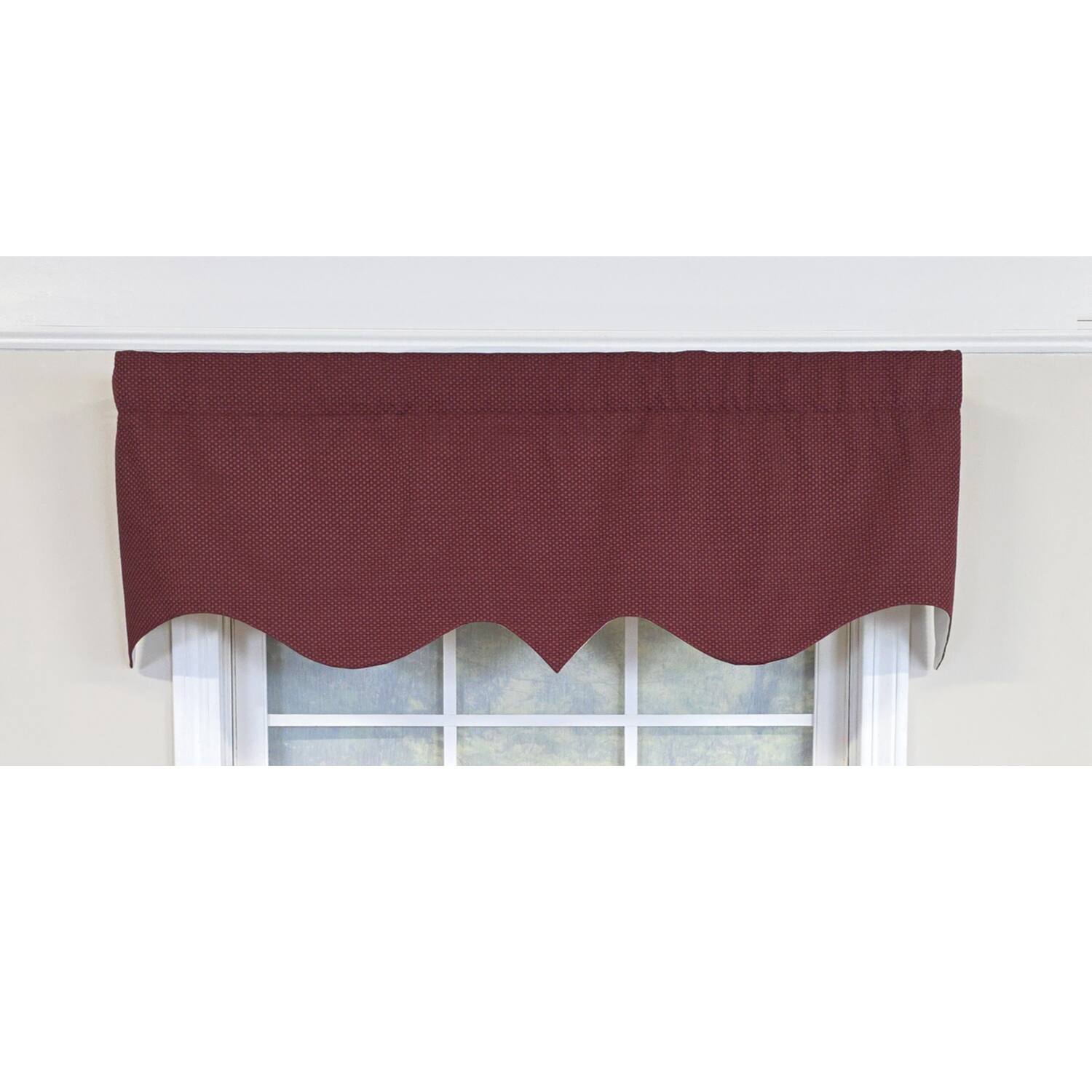 Left. RLF Home - RLF Home 100% Cotton Basket Weave Regal Poly/Cotton lining Rod Pocket Valance 50" x 15" Egg Plant - Egg Plant.
