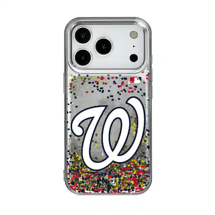 Front. Keyscaper - Washington Nationals Glitter Confetti iPhone Case - 13 - Multicolor.