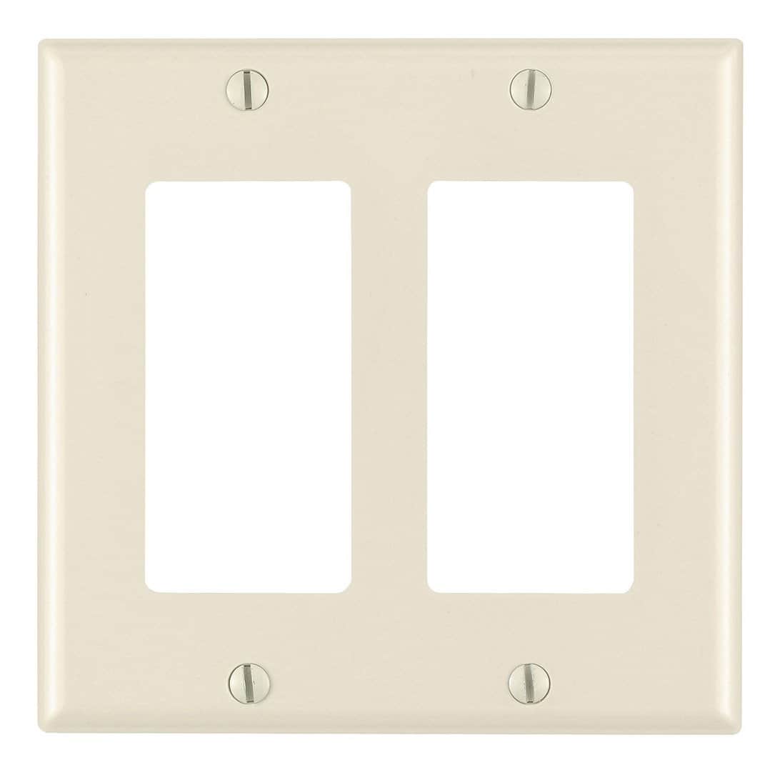 Leviton - Decora 2 gang Thermoset Plastic Decorator Wall Plate 1 pk - Light Almond