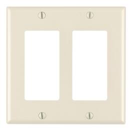 Leviton - Decora 2 gang Thermoset Plastic Decorator Wall Plate 1 pk - Light Almond