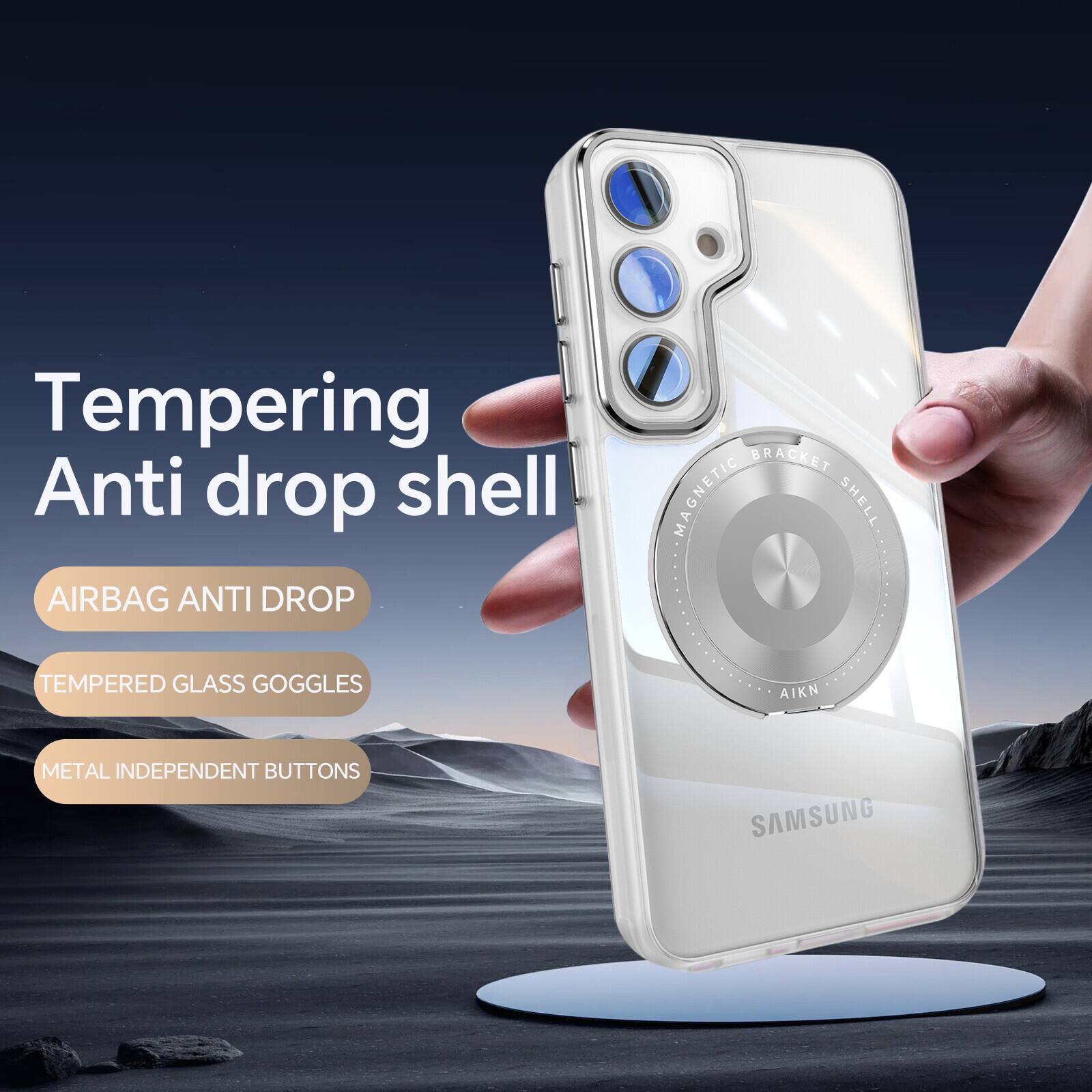 Tempering Anti drop shell  
AIRBAG ANTI DROP  
BRACKET MAGNETIC SHELL  
TEMPERED GLASS GOGGLES  
AIKN METAL INDEPENDENT BUTTONS  
SAMSUNG