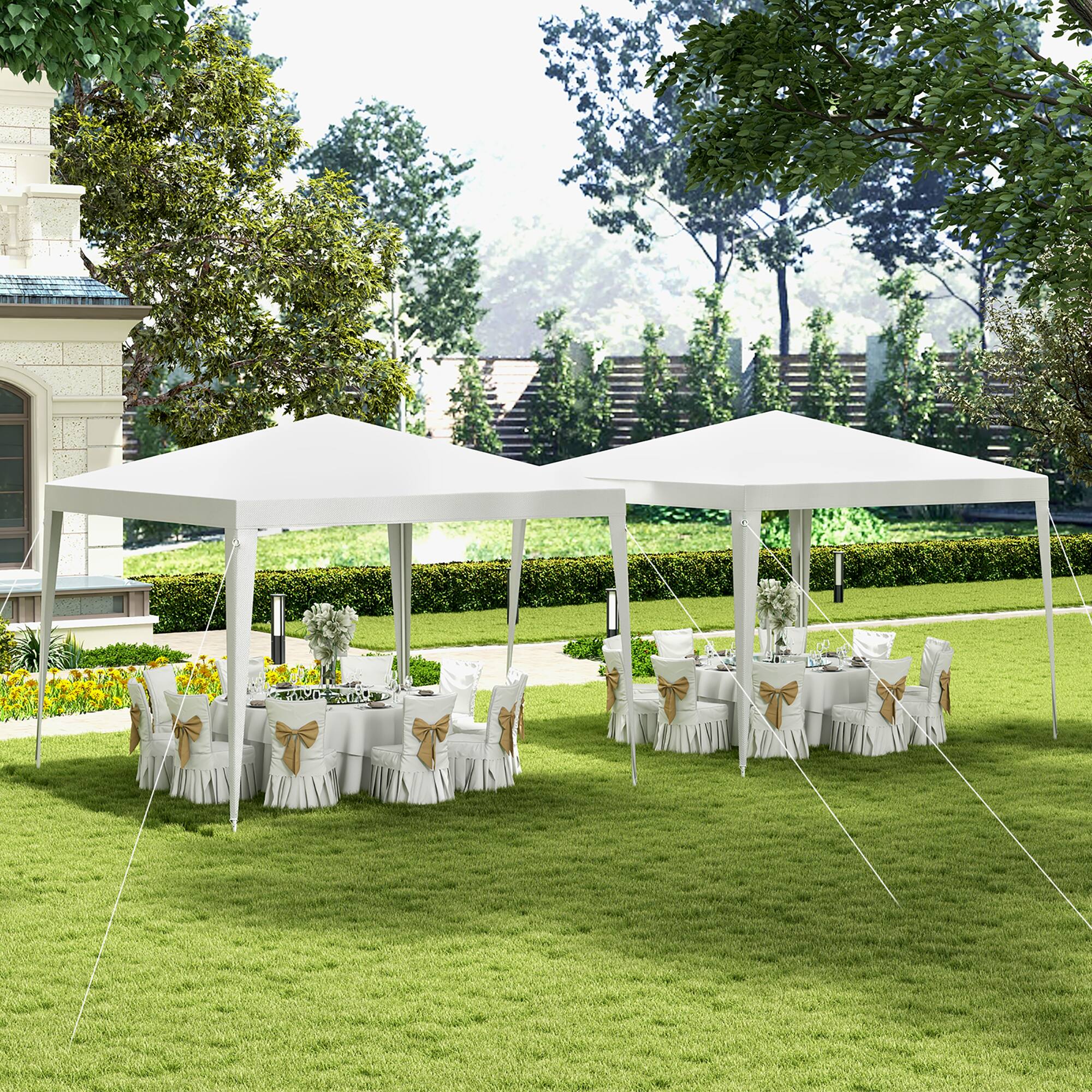 Alt View 3. Gymax - Gymax 10 FT X 10 FT Outdoor Canopy Tent Heavy Duty Gazebo Shelter w/ Dressed Legs - White.