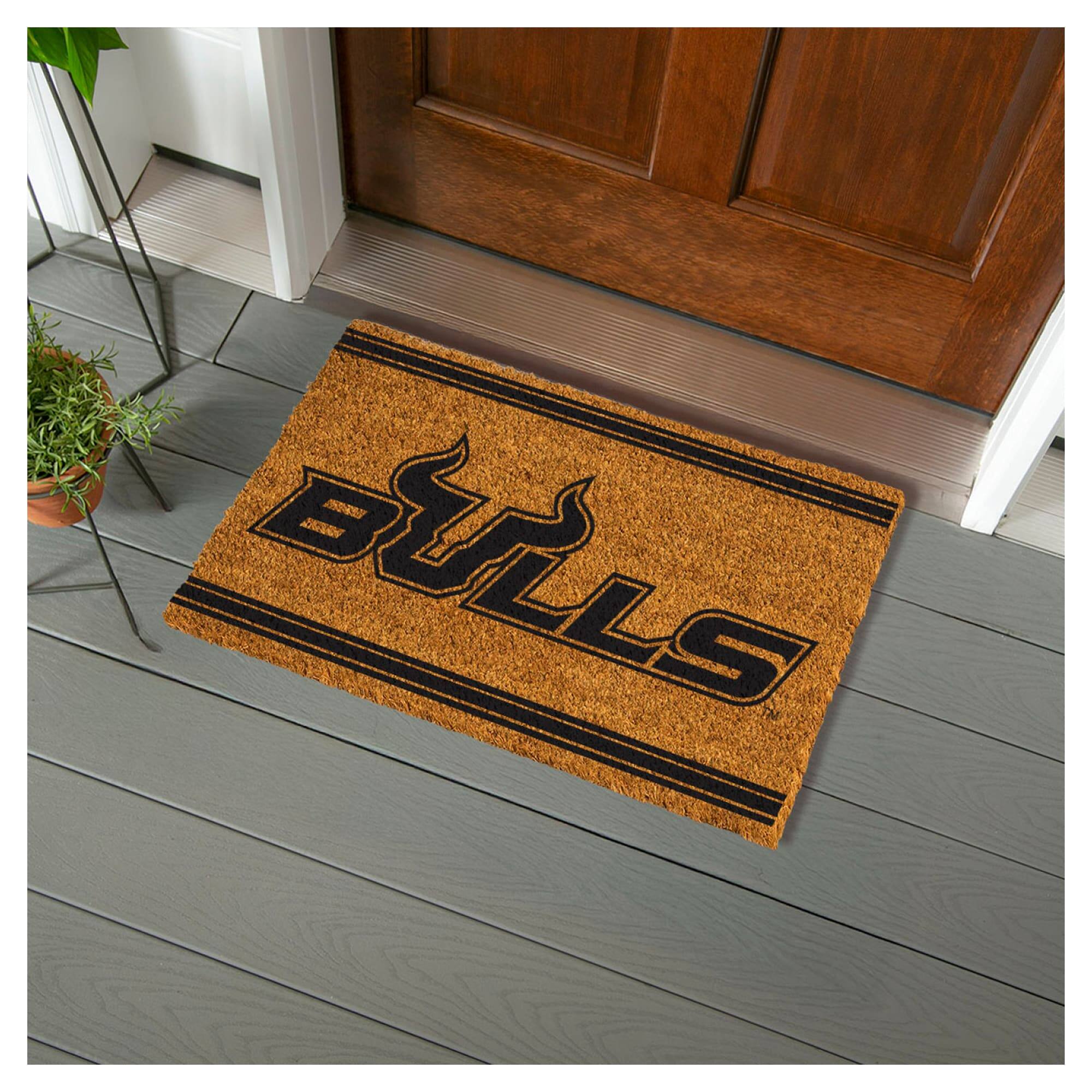 Alt View 1. Evergreen Enterprises - South Florida Bulls 28" x 16" Primary Logo Outdoor Coir Entryway Mat - Multicolor.