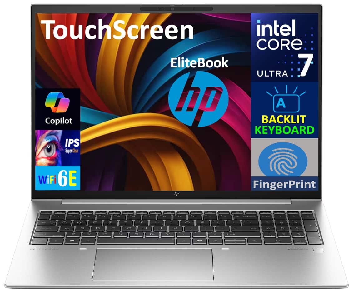 HP - EliteBook Laptop 16.0 WUXGA Display (Intel Ultra 7 155U, 16GB DDR5, 1TB PCIe SSD, Intel Graphics, Win 11 Pro) - Silver