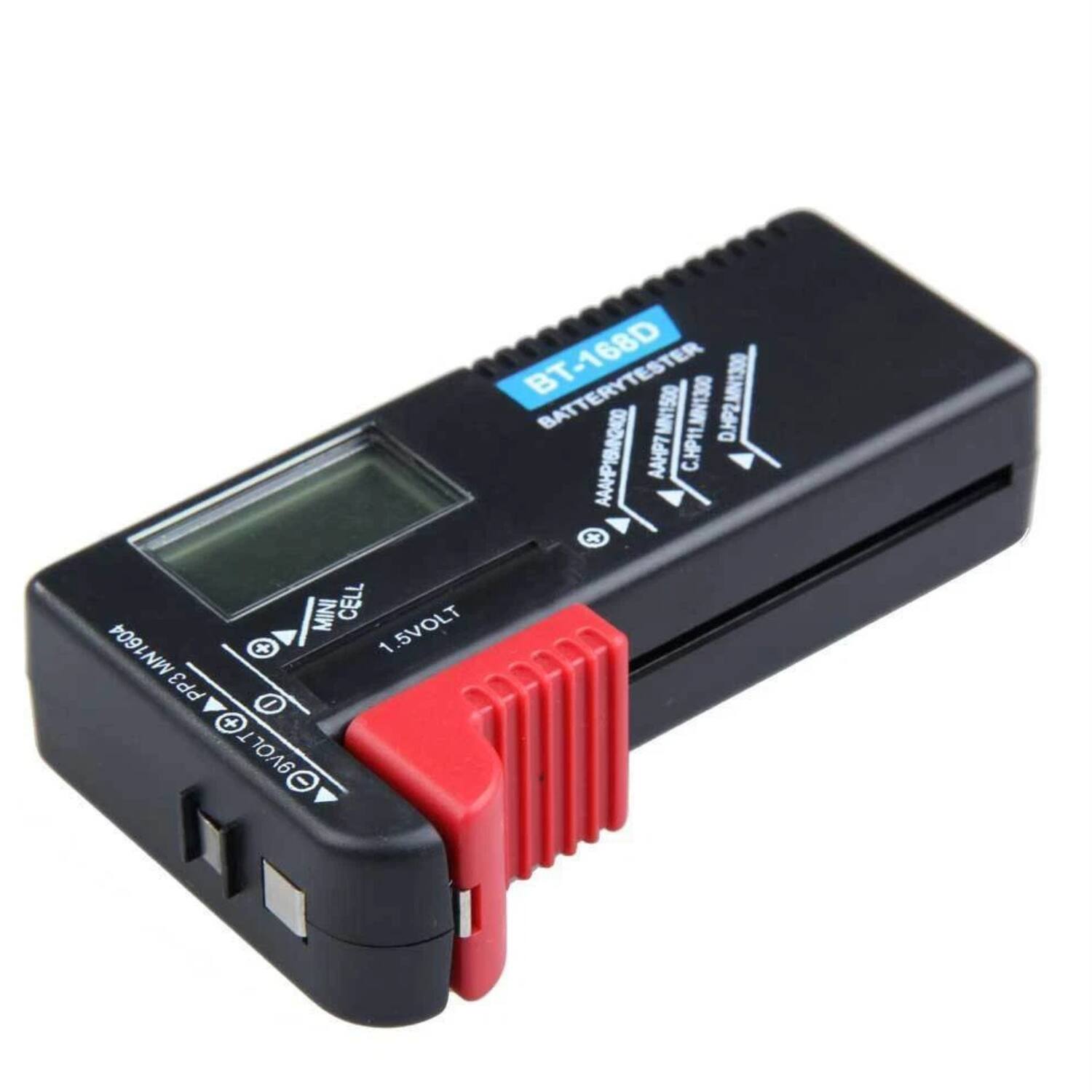 BATEAGED AAHP7 MN1500 C.HP11.MN1300 COCINZaHO AAAHP1EMNQACO AAHPT X MINI CELL MN1604 + 1 1.5VOLT PP3 o I + 9VOLT VOL I

BTS-168D  
BATTERY TESTER  
1.5VOLT  
MIN  
CELL  
PWR MIN  
9VOLT