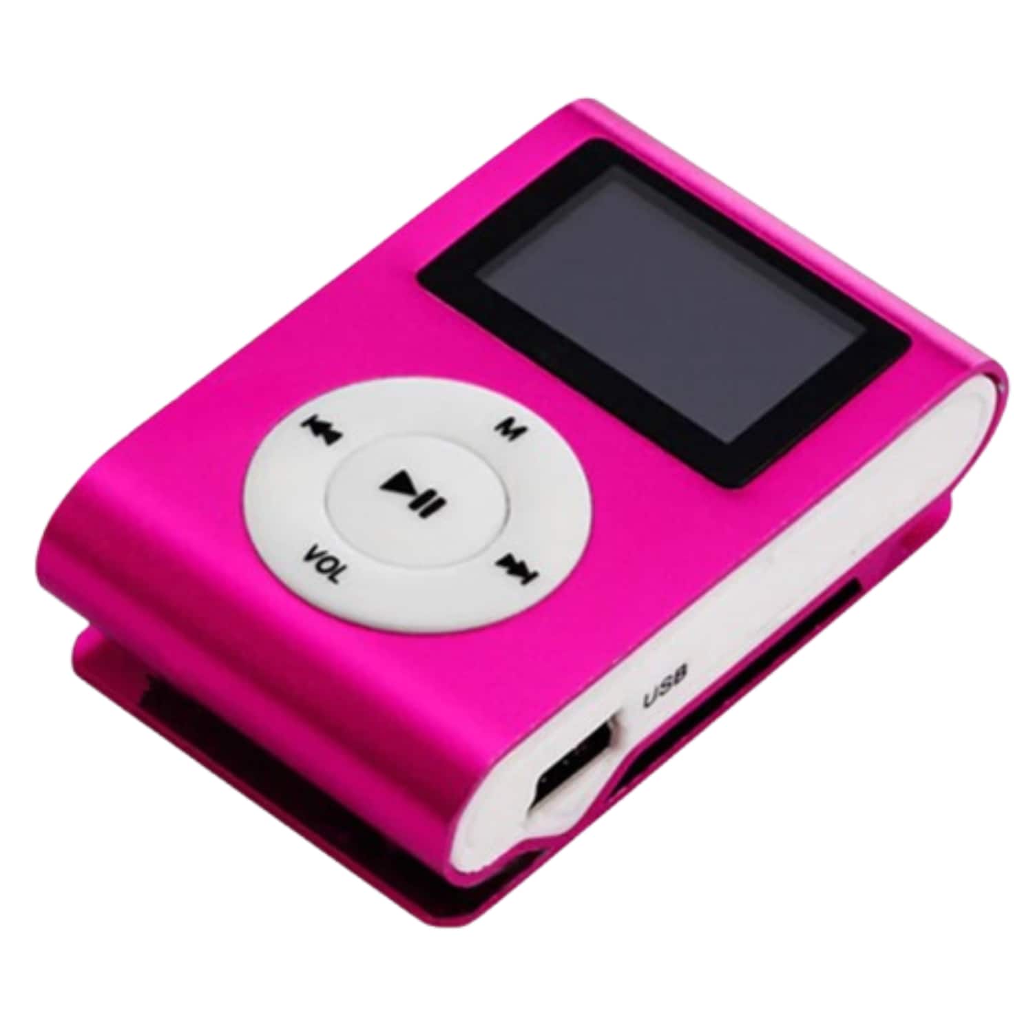 Stock Preferred - Mini Tune Buddy MP3 Player with FM Radio - Hot Pink