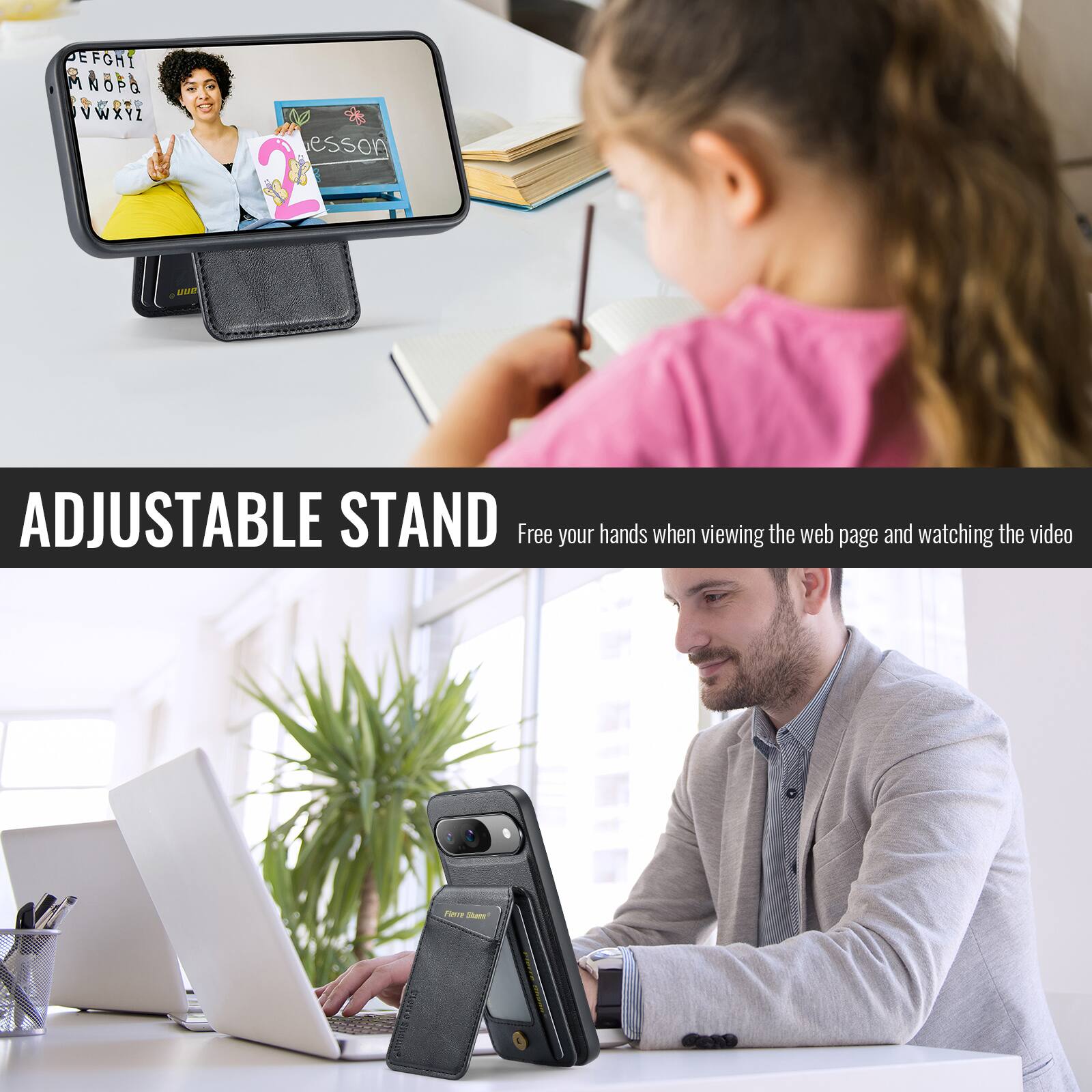 ADJUSTABLE STAND  
Free your hands when viewing the web page and watching the video