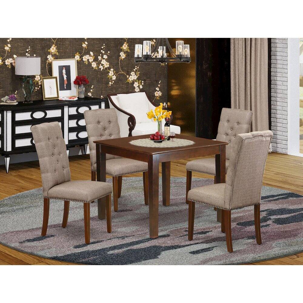 Alt View 3. East West Furniture - Dining Room Set Mahogany - Brown.
