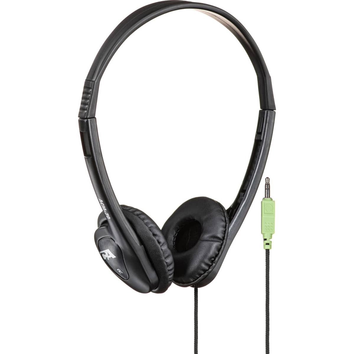 Cyber Acoustics - ACM-70B Adjustable 3.5mm Closed-Back On-Ear Stereo Headphones, Black