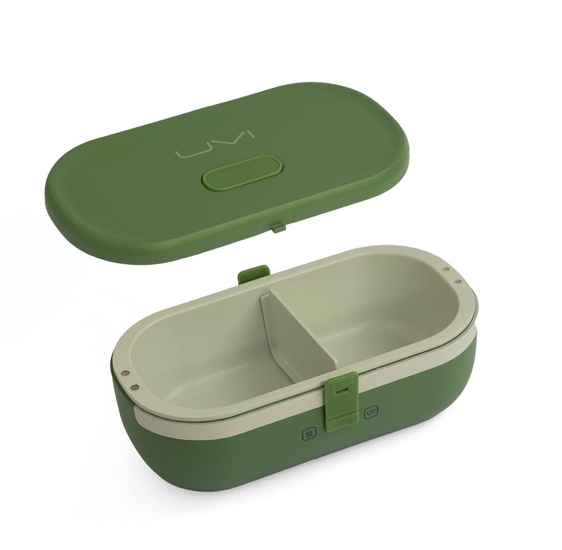 Alt View 1. UVI - UVI Plus Lunchbox – Portable Self-Heating Lunch Box with UV Sanitizer & USB-C Charging - Green Pea.