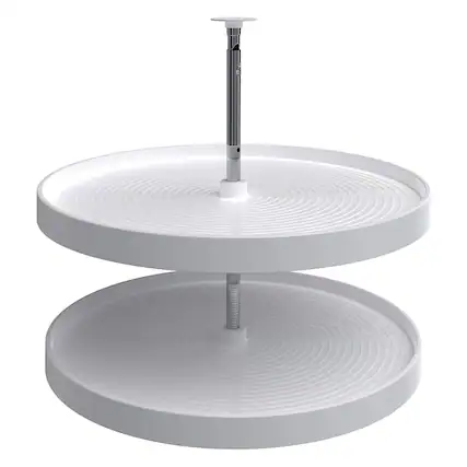 Front. Rev-A-Shelf - Rev-A-Shelf 28'' Lazy Susan Full-Circle Polymer Two-Shelf, White, 2062-28-11-1 - White.
