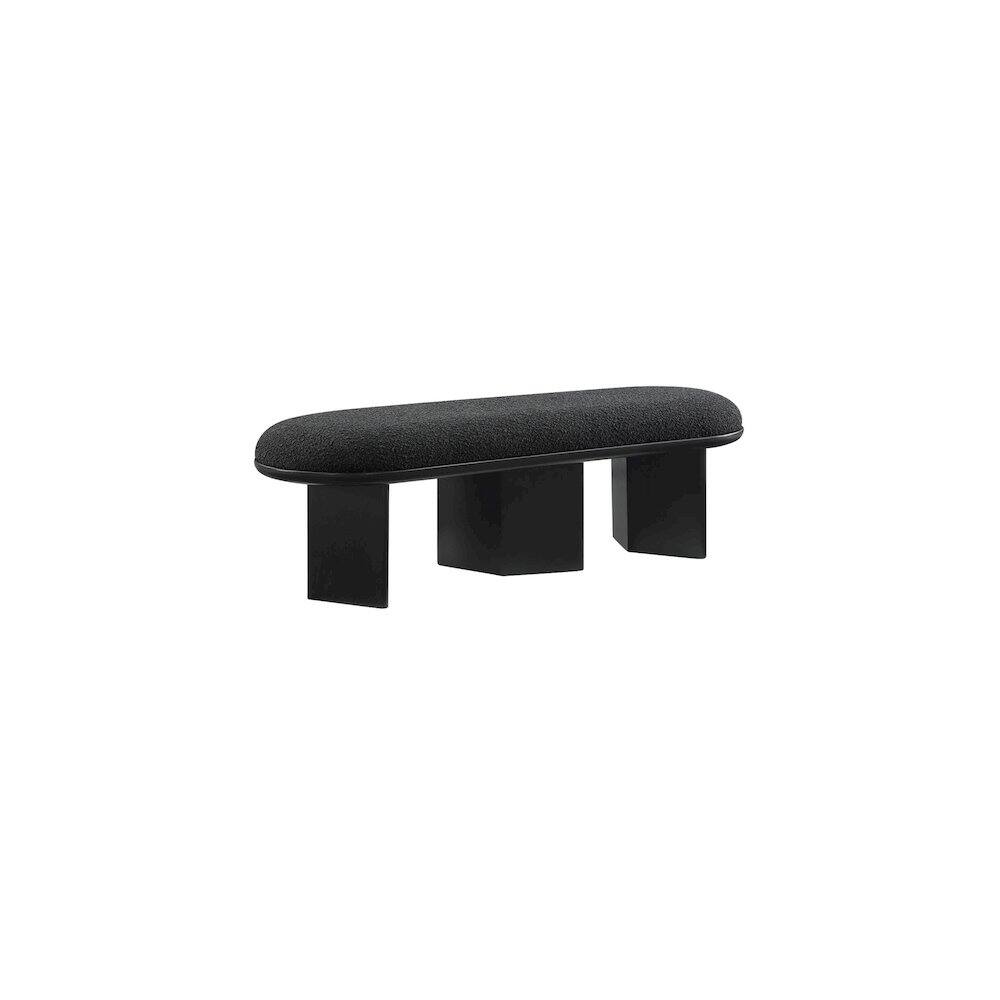 Alt View 2. Meridian Furniture - Wilshire Black Boucle Fabric Bench - Black.